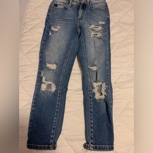 KanCan ankle skinny distressed jeans